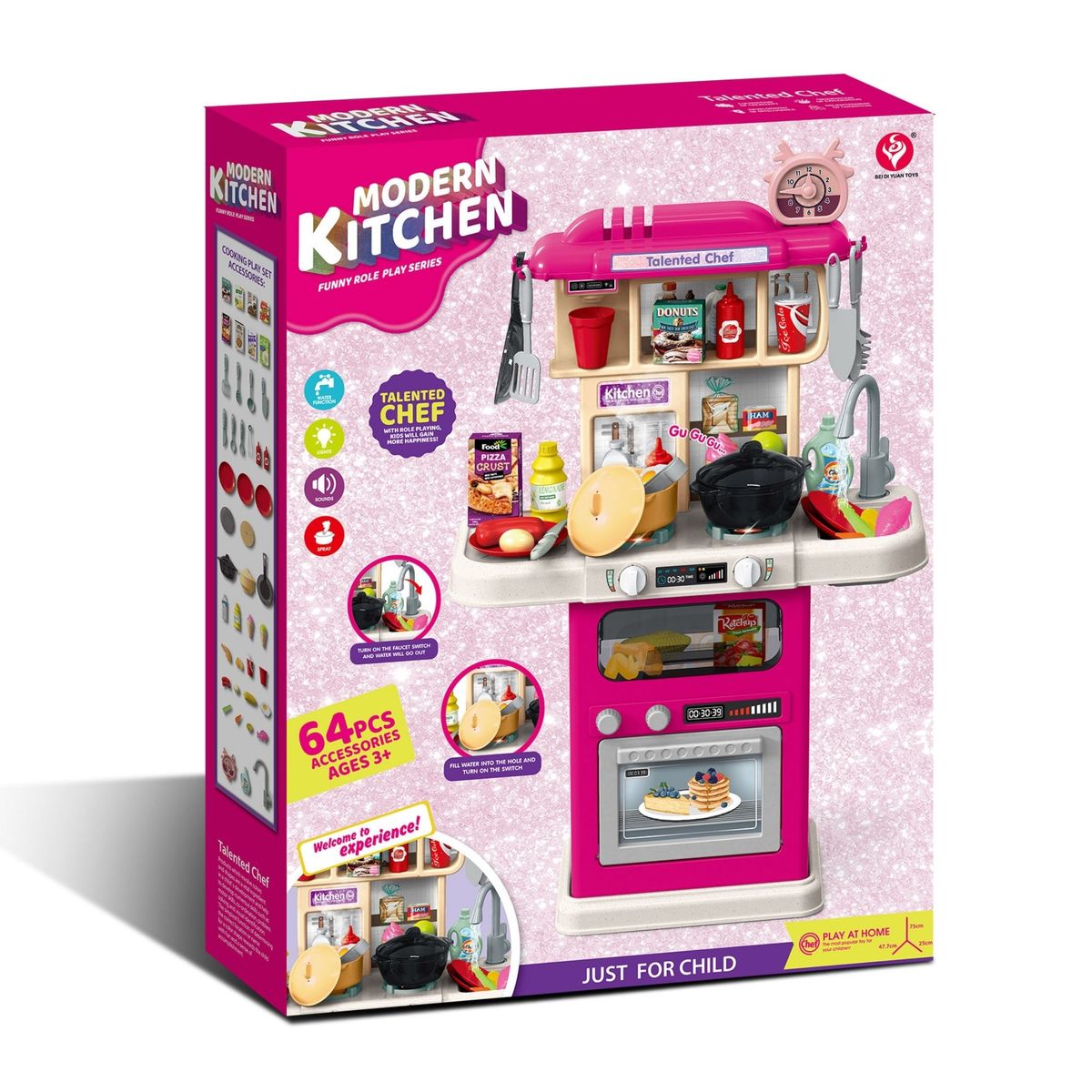 XL Modern Kitchen Playset Toy 75cm - Cooking Toy for Kids - Toys for G ...